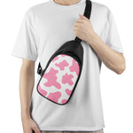 Pastel Pink And White Cow Print Chest Bag