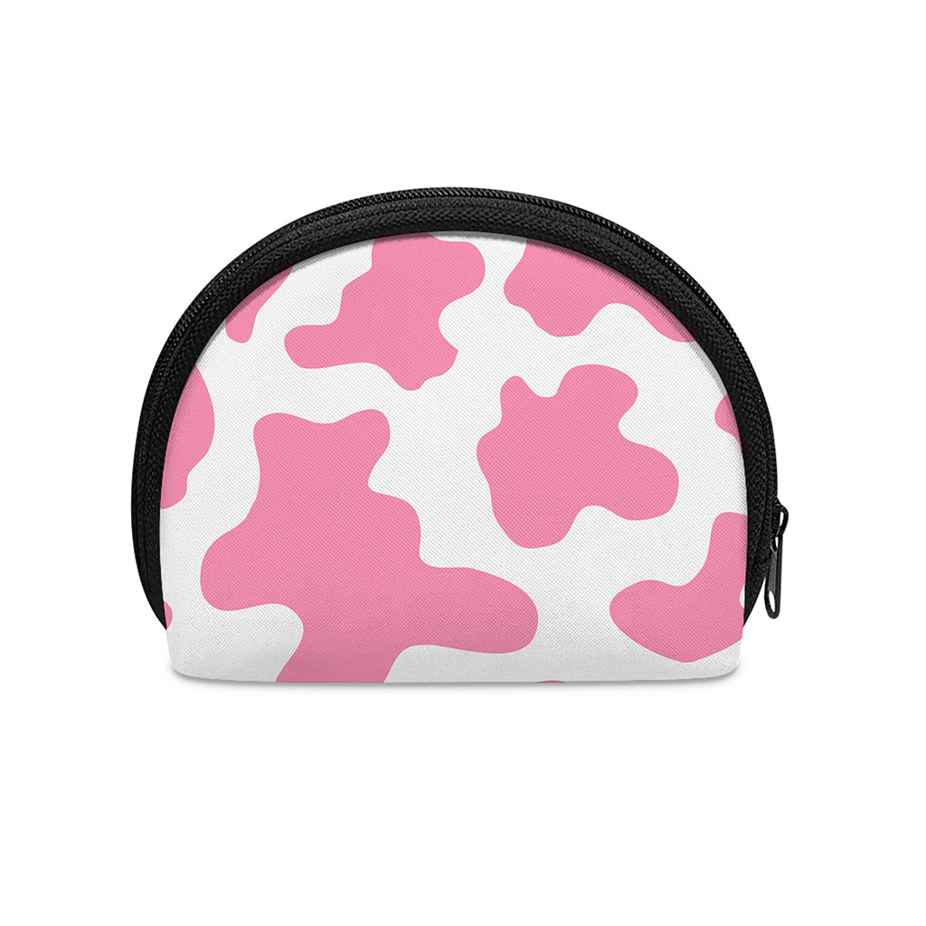 Pastel Pink And White Cow Print Coin Purse