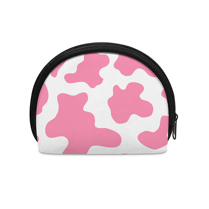 Pastel Pink And White Cow Print Coin Purse