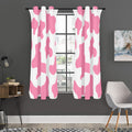 Pastel Pink And White Cow Print Grommet Curtain Panels