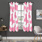 Pastel Pink And White Cow Print Curtain