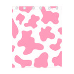 Pastel Pink And White Cow Print Curtain