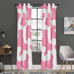 Pastel Pink And White Cow Print Curtain