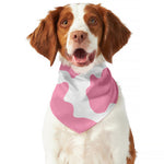 Pastel Pink And White Cow Print Dog Bandana