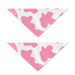 Pastel Pink And White Cow Print Dog Bandana