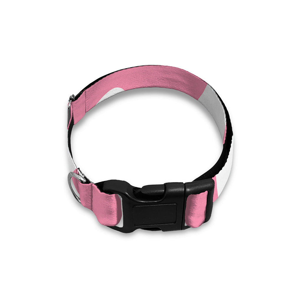 Pastel Pink And White Cow Print Dog Collar