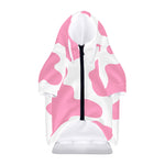 Pastel Pink And White Cow Print Dog Zip Up Hoodie