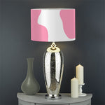 Pastel Pink And White Cow Print Drum Lamp Shade