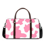 Pastel Pink And White Cow Print Duffle Bag