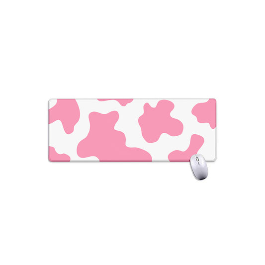 Pastel Pink And White Cow Print Extended Mouse Pad