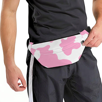 Pastel Pink And White Cow Print Fanny Pack