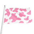 Pastel Pink And White Cow Print Flag