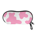 Pastel Pink And White Cow Print Glasses Case