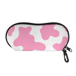 Pastel Pink And White Cow Print Glasses Case