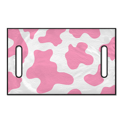 Pastel Pink And White Cow Print Golf Cart Seat Cover