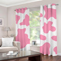 Pastel Pink And White Cow Print Grommet Curtains