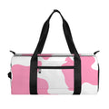 Pastel Pink And White Cow Print Gym Bag