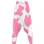 Pastel Pink And White Cow Print Hammer Pants