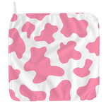 Pastel Pink And White Cow Print Hand Towel
