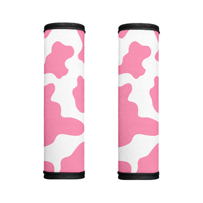 Pastel Pink And White Cow Print Handle Covers