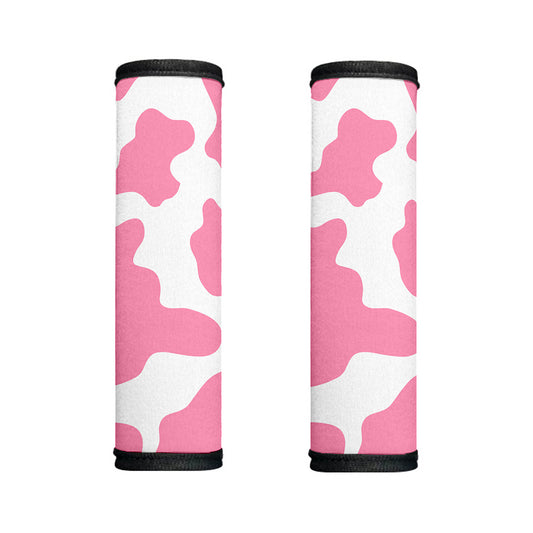 Pastel Pink And White Cow Print Handle Covers