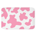 Pastel Pink And White Cow Print Indoor Door Mat