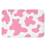 Pastel Pink And White Cow Print Indoor Door Mat