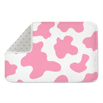 Pastel Pink And White Cow Print Indoor Door Mat