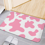 Pastel Pink And White Cow Print Indoor Door Mat