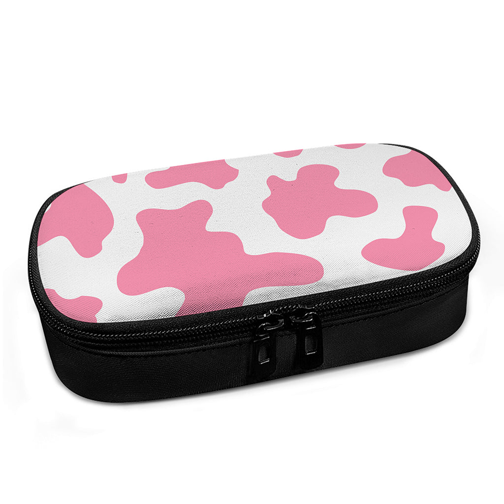 Pastel Pink And White Cow Print Insulin Cooler Travel Case