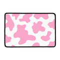 Pastel Pink And White Cow Print Kitchen Mat