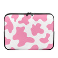 Pastel Pink And White Cow Print Laptop Sleeve
