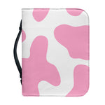 Pastel Pink And White Cow Print Leather Bible Cover