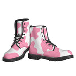 Pastel Pink And White Cow Print Backpack