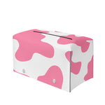 Pastel Pink And White Cow Print Leather Tissue Box Cover