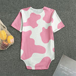 Pastel Pink And White Cow Print Men's Bodysuit