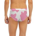 Pastel Pink And White Cow Print Men's Briefs