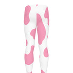 Pastel Pink And White Cow Print Men's leggings