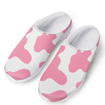 Pastel Pink And White Cow Print Mesh Casual Shoes