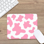 Pastel Pink And White Cow Print Mouse Pad