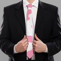Pastel Pink And White Cow Print Necktie