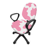 Pastel Pink And White Cow Print Office Chair Cover