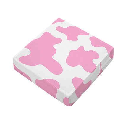 Pastel Pink And White Cow Print Outdoor Seat Cushion Cover