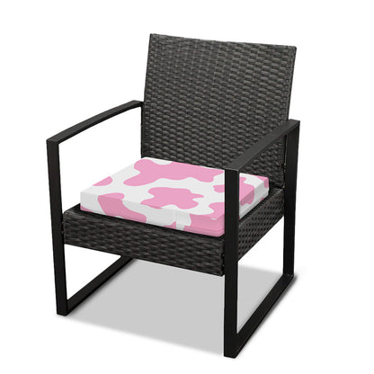 Pastel Pink And White Cow Print Outdoor Seat Cushion Cover