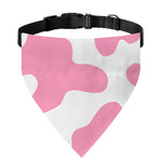 Pastel Pink And White Cow Print Over The Collar Dog Bandana