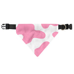 Pastel Pink And White Cow Print Over The Collar Dog Bandana