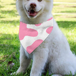 Pastel Pink And White Cow Print Over The Collar Dog Bandana