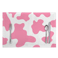 Pastel Pink And White Cow Print Placemat