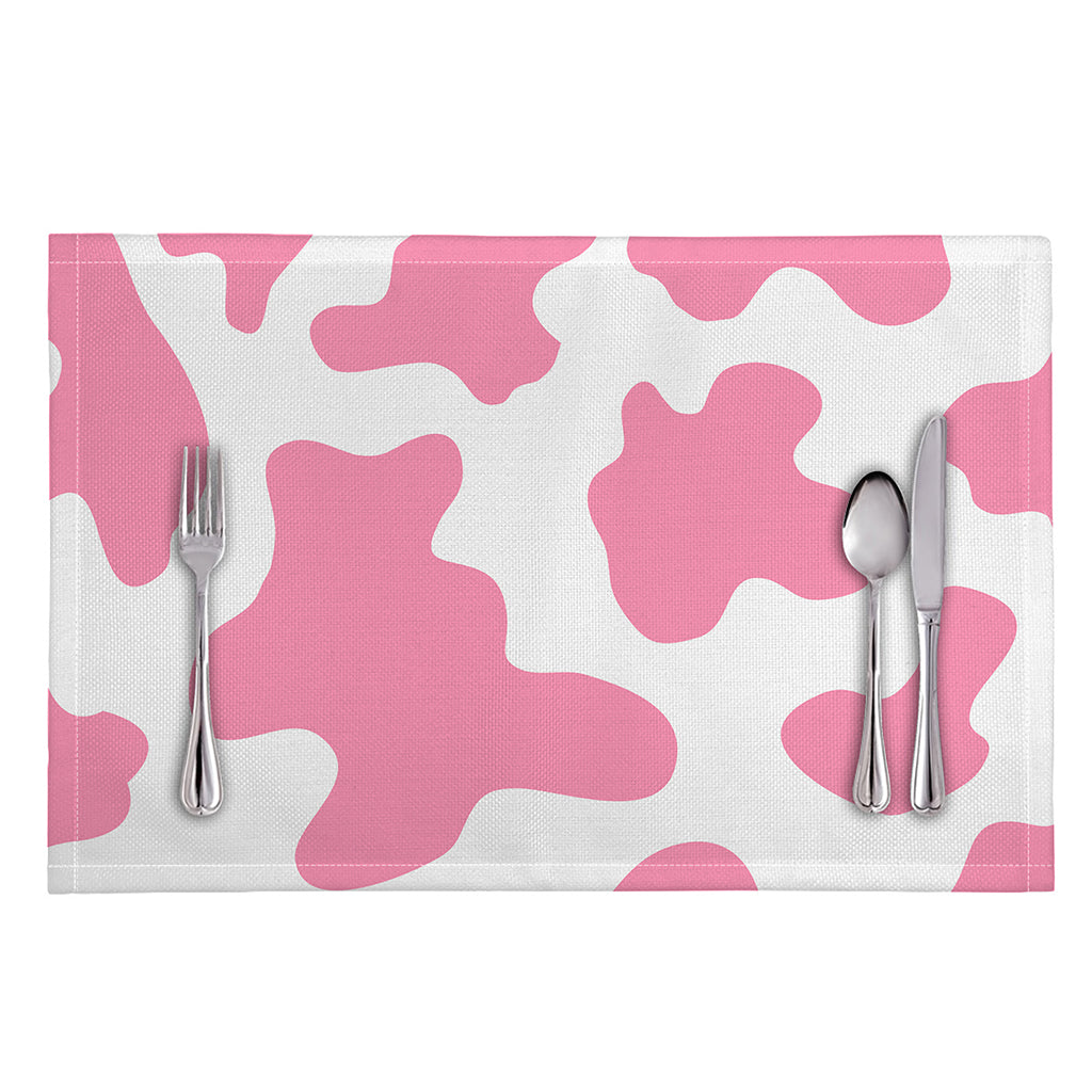 Pastel Pink And White Cow Print Placemat