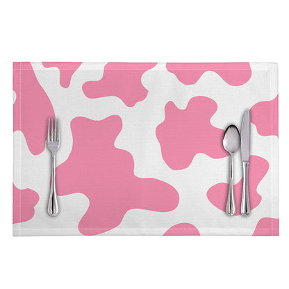 Pastel Pink And White Cow Print Placemat